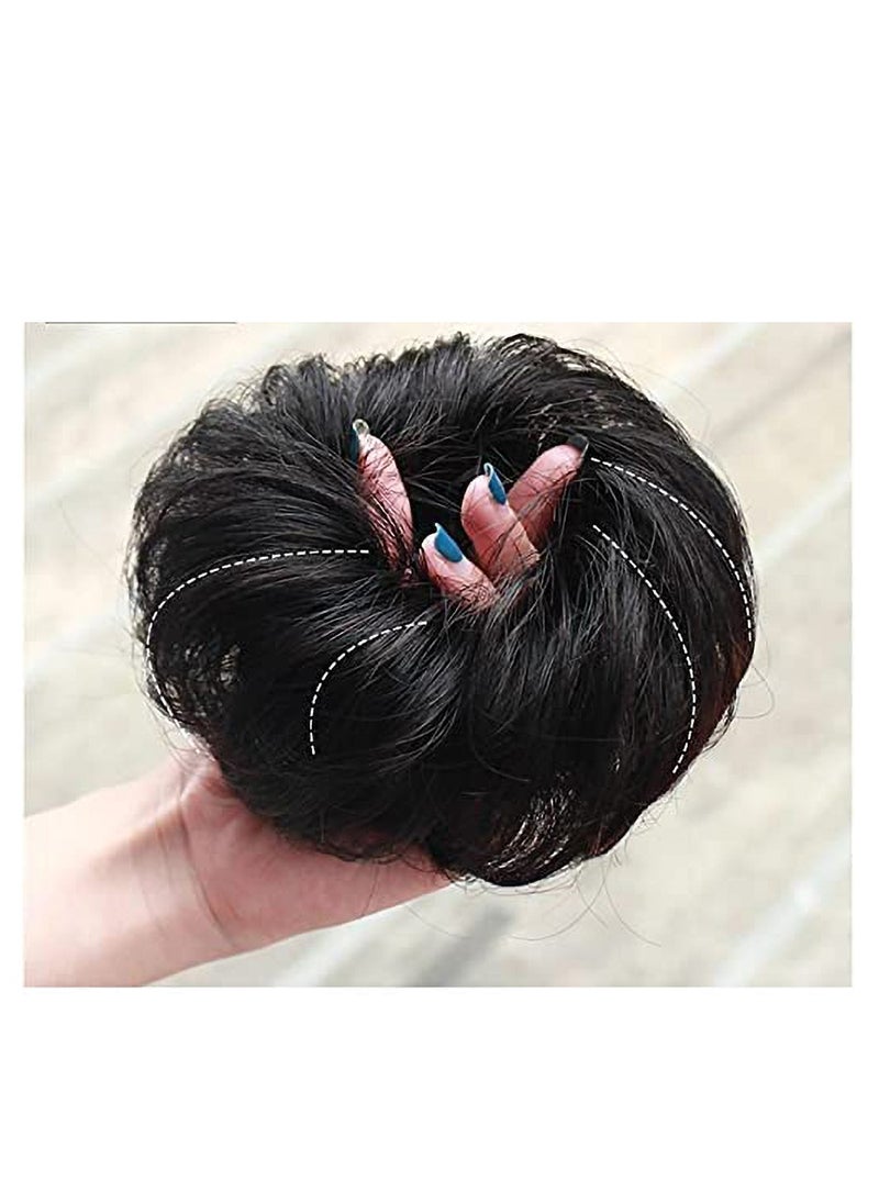 Estelle Messy Hair Bun Scrunchie with Elastic Rubber Band Ponytail Hair Extensions Updo Chignon Donut Ponytail Hairpiece Synthetic Tousled Hair for Women (Color #12H24)  - Image 4