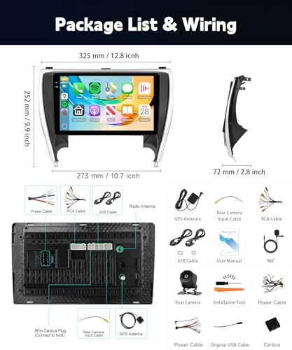 METEESER [4G+64G] Car Stereo for Toyota Camry 2015 2016 2017 with 5GWiFi/Android 15/Wireless Carplay Android Auto,10.1" Incell Touch Screen Radio,GPS/EQ DSP/Bluetooth5.0/SWC/AHD Backup Camera - Image 5