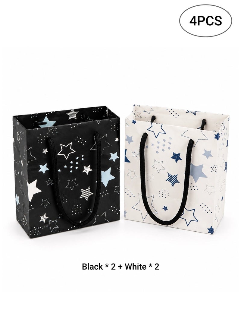 Luxury Star Pattern Gift Bag Set for Jewelry Gifts, Small Presents & Party Favors - Elegant Paper Gift Bags for Birthday Wedding Anniversary Valentine Packaging( 4PCS) - Image 1