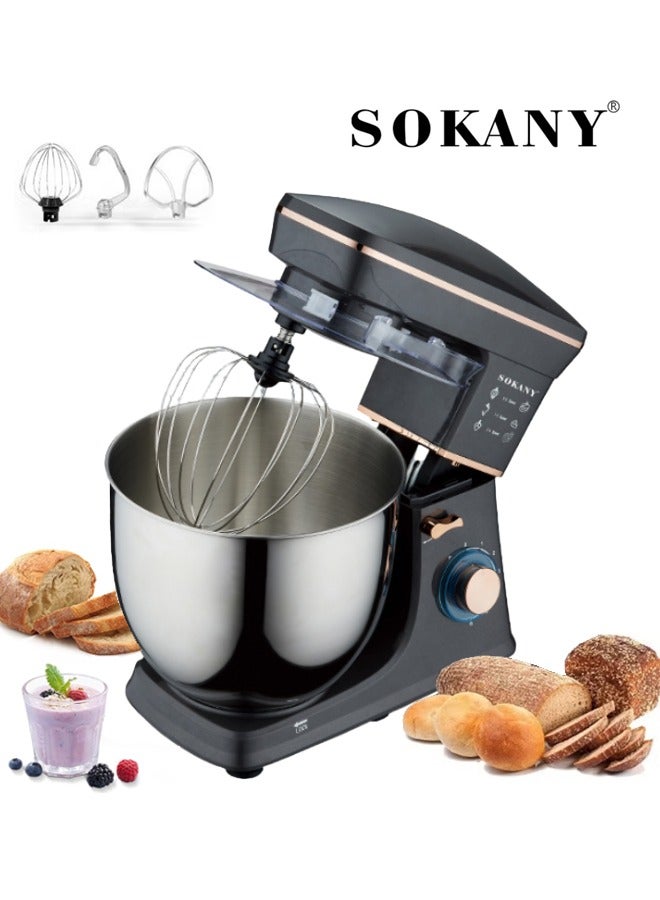 sokany Stand Mixer, 11L Electric Food Mixer,1400W 6-Speeds Tilt-Head Dough Mixers with Dishwasher-Safe Dough Hook, Wire Whip & Beater for Daily Use,SK-05001,Black - Image 4