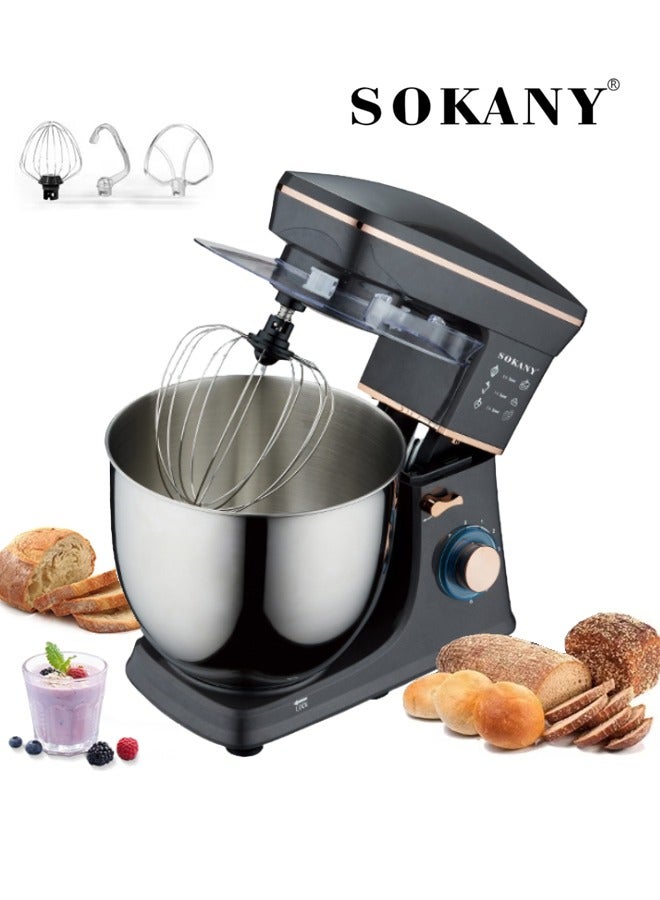 sokany Stand Mixer, 11L Electric Food Mixer,1400W 6-Speeds Tilt-Head Dough Mixers with Dishwasher-Safe Dough Hook, Wire Whip & Beater for Daily Use,SK-05001,Black - Image 1