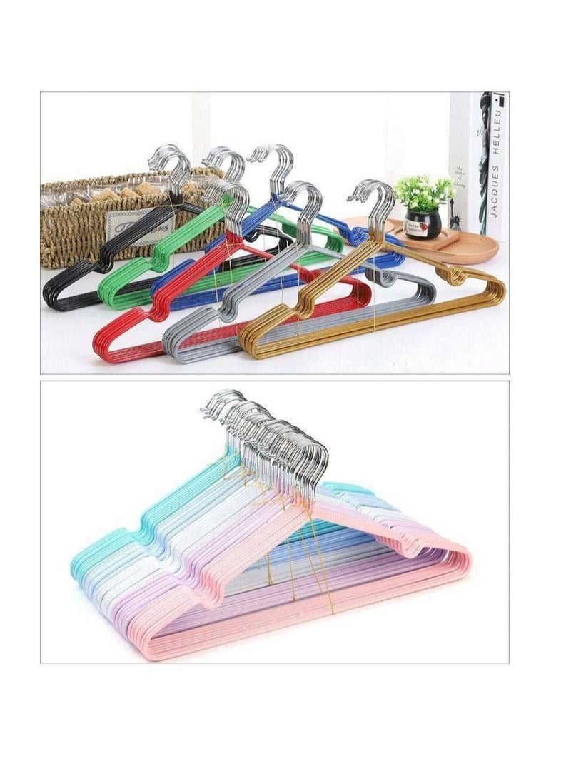 طقم شماعات ملابس ستانلس ستيل 10 قطع مع حافظة سيليكون IR - Image 1