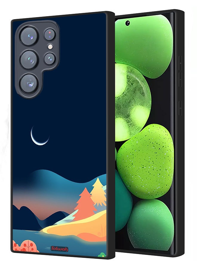 Tolwak Samsung Galaxy S22 Ultra 5G Protective Case Cover Moon Abstract Drawing Art - Image 1