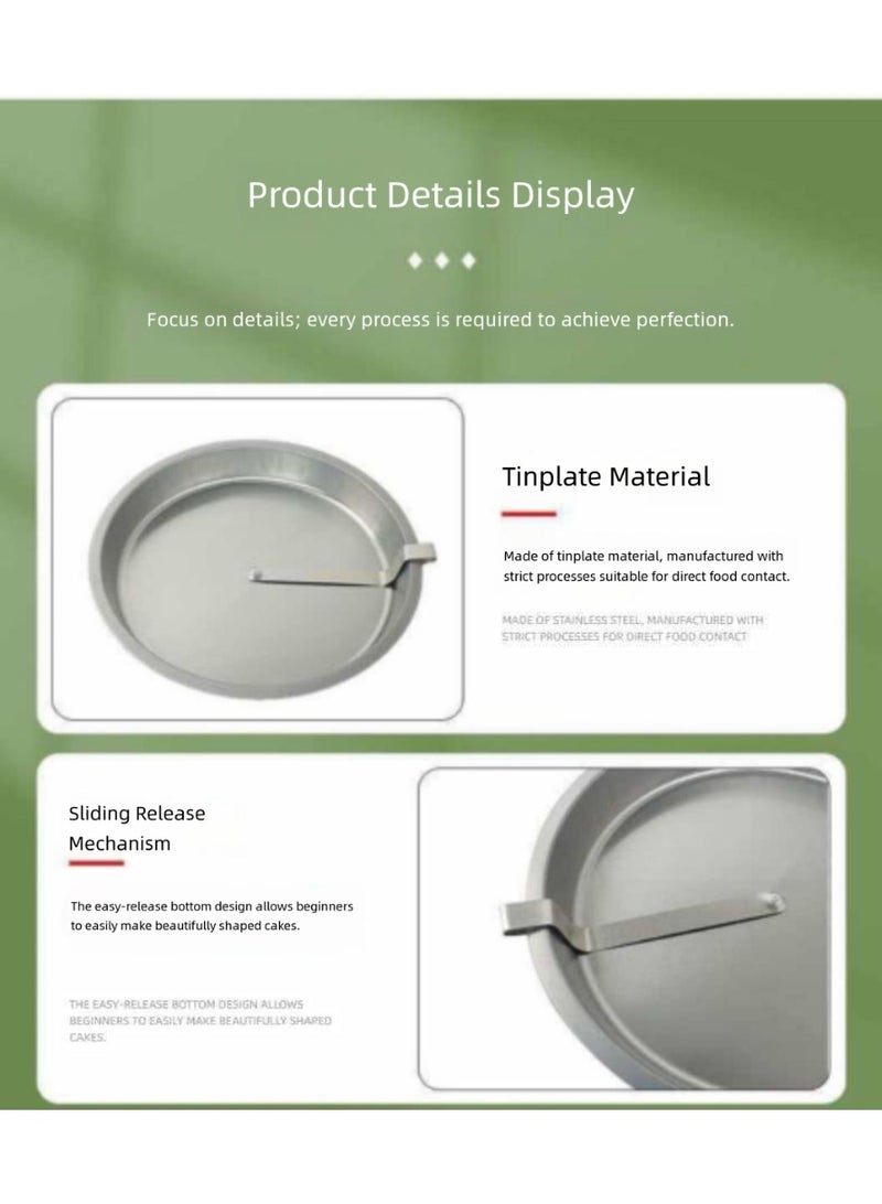 Dpofirs 24.7cm (9.7") Round Baking Tin - Durable Tinplate Steel Non-Stick Cake Pan - Easy Release Mold for Brownies & Pies - Commercial Grade Bakeware - Image 3