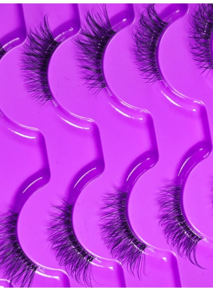 شي إن رموش صناعية من المنك - 10 ازواج من رموش المنك منفوشة بمظهر طبيعي، رموش عين القطة الناعمة قابلة لاعادة الاستخدام - Image 3