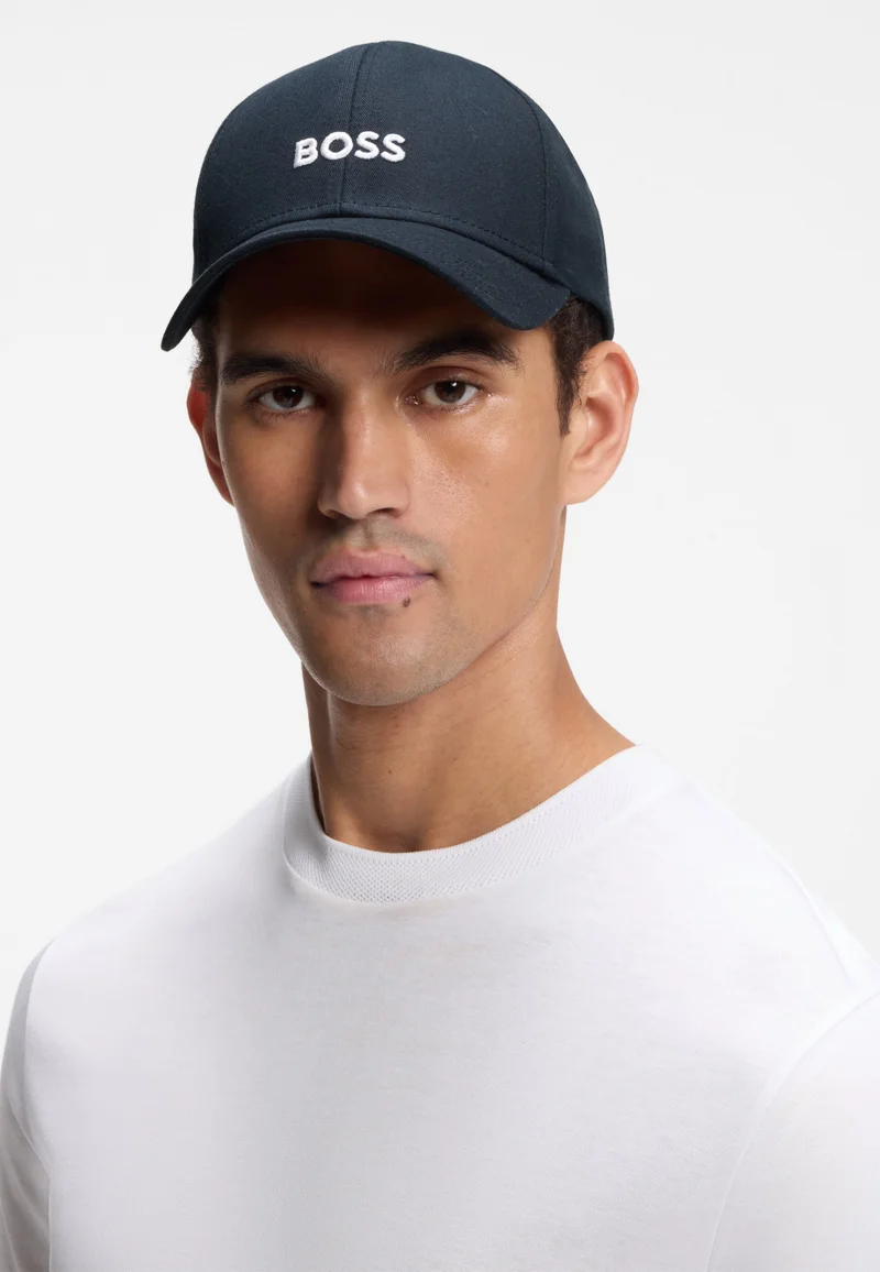 BOSS Dark Blue Cotton-twill cap with embroidered logo for Men | Best Price UAE