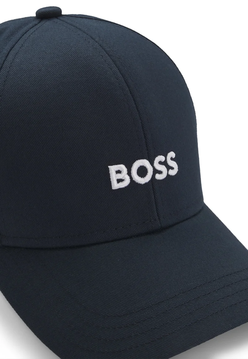 BOSS Dark Blue Cotton-twill cap with embroidered logo for Men | Best Price UAE