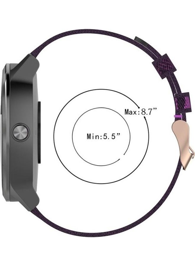 NIBEMINENT 20mm Stripe Weave Nylon Wrist Strap Watch Band For Garmin Venu, Vivomove 3, Vivoactive Forerunner 245 / 645(Purple) Purple - Image 5