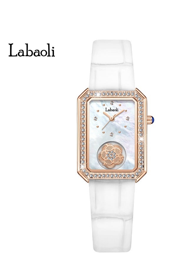 Labaoli Women's Fashion Diamond Inlaid Rotatable Camellia Watch - Image 1