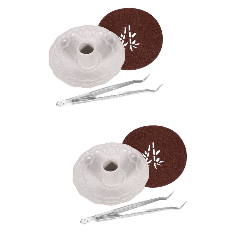2 Sets Ceramic Incense Burner For Wood Incense Stick Ceramic Incense Holder - Image 1