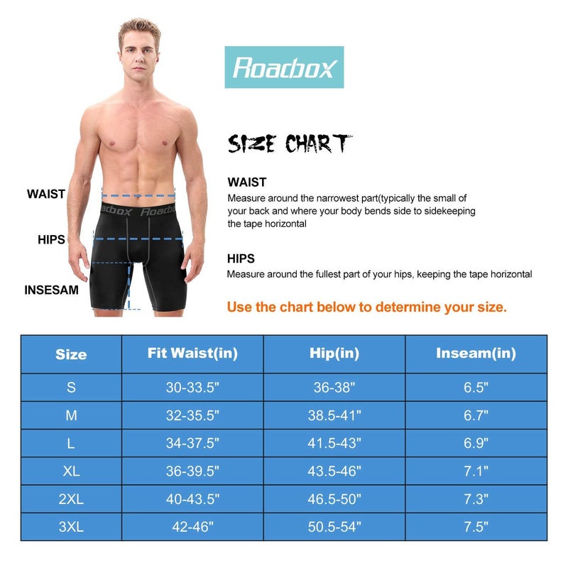 Roadbox Compression Shorts for Men 3 Pack Cool Dry Athletic Workout Underwear Running Gym Spandex Baselayer Boxer Briefs - Image 5