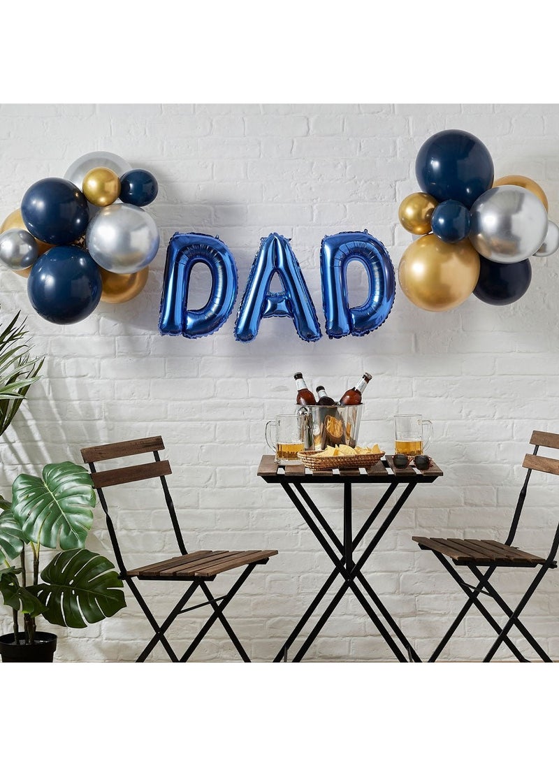 Ginger Ray Dad Balloon Garland Blue Gold Silver DIY Kit  - Image 2
