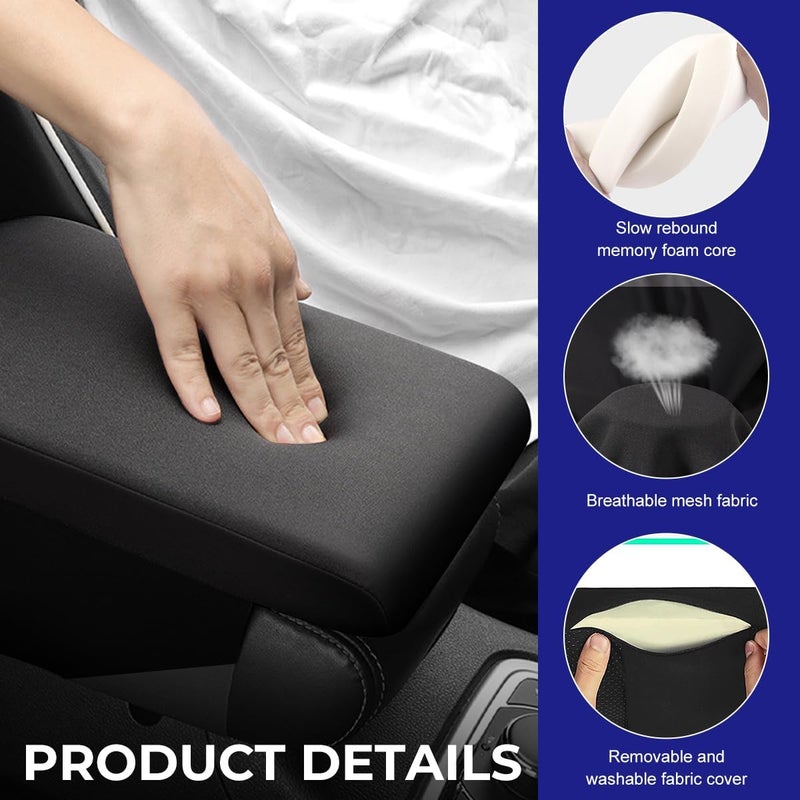 MUQIDA Car Center Console Pad, Memory Foam Center Console Cover Automotive Armrest Cushion, Soft Breathable Vehicle Arm Rest Seat Box Cover Protector, Interior Car Accessories - Image 3