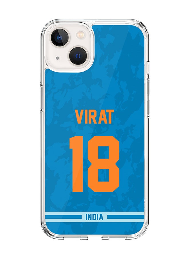 Classic Clear Case for iPhone 15 , Hybrid Soft Case Transparent Cover - Player Name - Virat Kohli, Jersey Number- 18