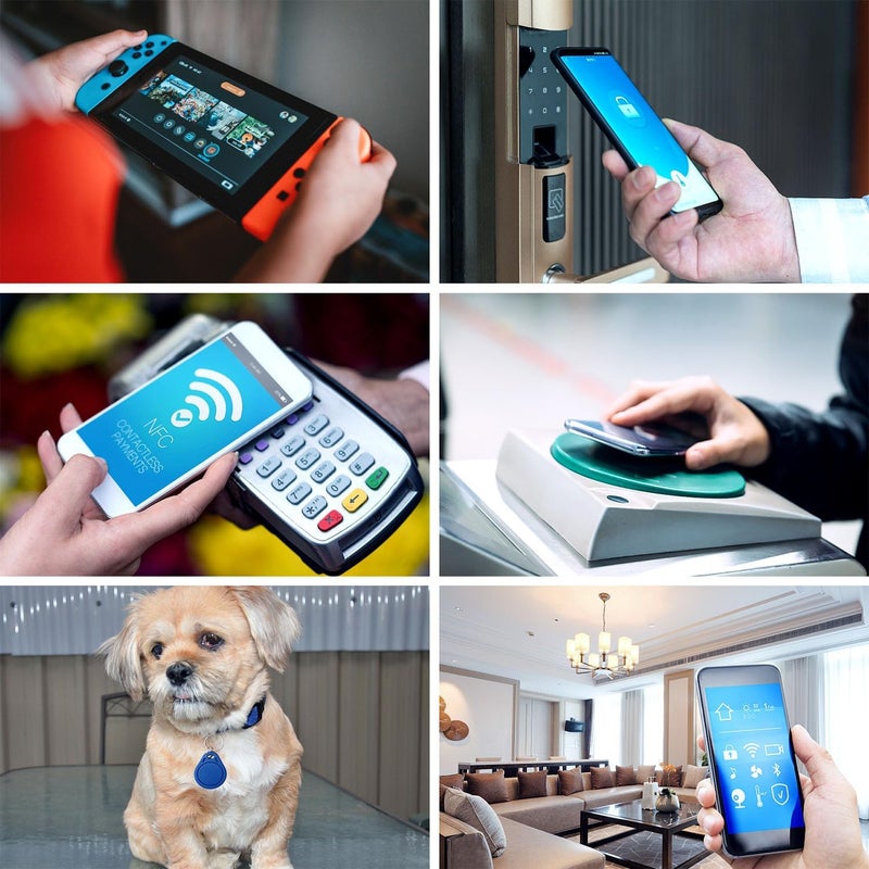 Timeskey NFC علامات TimesKey NFC Ntag215 NFC Keytags ملونة NFC fob قابلة لإعادة الكتابة NFC 215 Tag NFC بطاقة عمل قابلة للبرمجة NFC Tag 504 بايت ذاكرة، متوافقة مع Android و iPhone (7 قطع) - Image 5