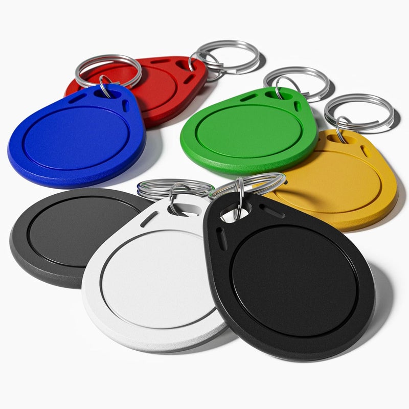 Timeskey NFC علامات TimesKey NFC Ntag215 NFC Keytags ملونة NFC fob قابلة لإعادة الكتابة NFC 215 Tag NFC بطاقة عمل قابلة للبرمجة NFC Tag 504 بايت ذاكرة، متوافقة مع Android و iPhone (7 قطع) - Image 1