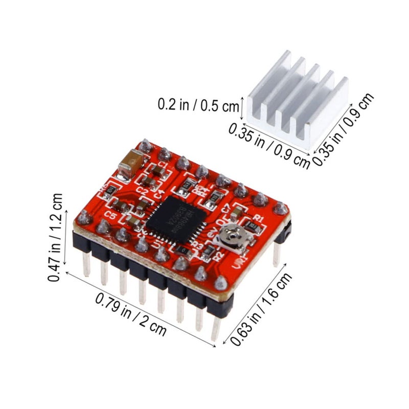 5 Pack A4988 Stepper Motor Driver Module with Heat Sink for 3D Printer Step Motor Control - Image 3