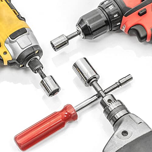 JPT Chrome Vanadium Steel 3 Pcs Socket Adapter Set Hex Shank To 1/4, 3/8, 1/2 Inch Impact Driver Drill Bits - Image 5