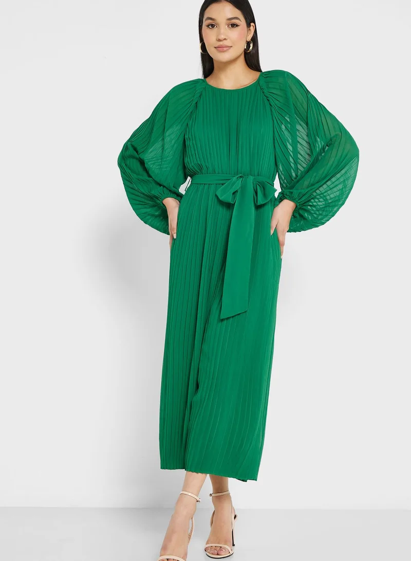 boohoo Pleated High Leg Jumpsuit