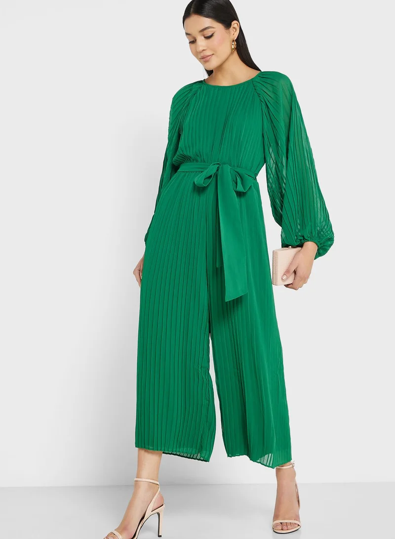 boohoo Pleated High Leg Jumpsuit