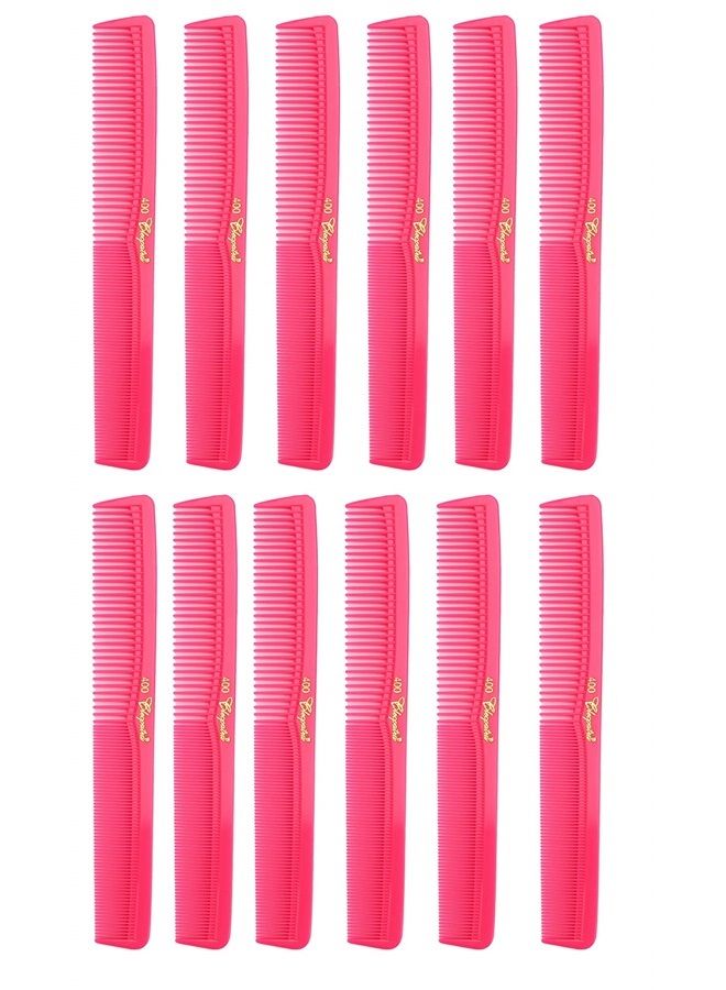 Krest 7 inch All Purpose Hair Comb. Hair Cutting Combs. Barber's & Hairstylist Combs. Neon Pink 1 DZ - Image 1