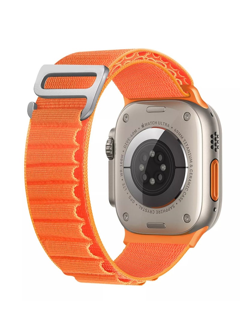 Generic - Alpine loop strap for Apple watch band Ultra 49mm 44mm 40mm 45mm 41mm 42mm 38mm 45 mm nylon bracelet iWatch series 7 6 5 4 se 8_Orange - Image 1