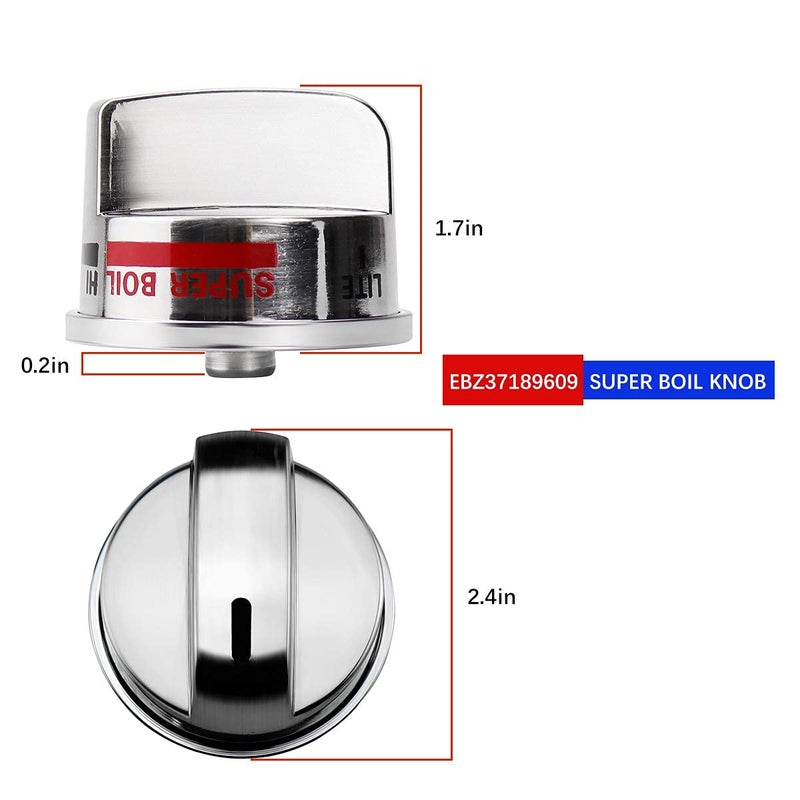 Funmit Upgrade Gas Stove Knobs Replacements For Lg Lrg30357St Lrg30355St Lrg30855St Gas Range 4Pcs Ebz37189611 Range Control Knob And 1Pcs Ebz37189609 Range Burner Control Knob (Super Boil) - Image 4
