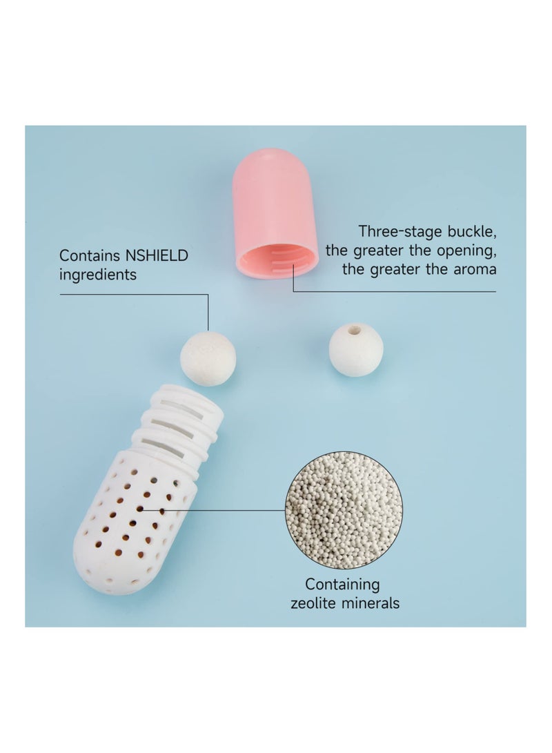 SOLARAE كبسولات مزيل رائحة الأحذية الرياضية، معطرات الأحذية القابلة لإعادة الاستخدام للأحذية الرياضية، خزائن، حقائب رياضية، خزائن، سيارات، تدوم طويلاً وسهلة الاستخدام، وردي وأزرق (6 عبوات) - Image 3
