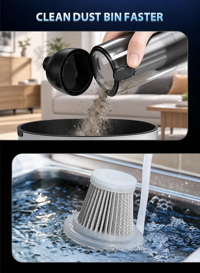 Xoopla Car Vacuum Cordless , Brushless Motor 20000PA Suction Power With 6000 mAh battery, Air Blower / Electric Duster ,One Touch Empty, Portable Mini Handheld Vacuum , 3 Suction Modes ,Portable Multi-Nozzles for Small Jobs, Car, Office Desk,Seat Sofa, Keyboards - Image 4