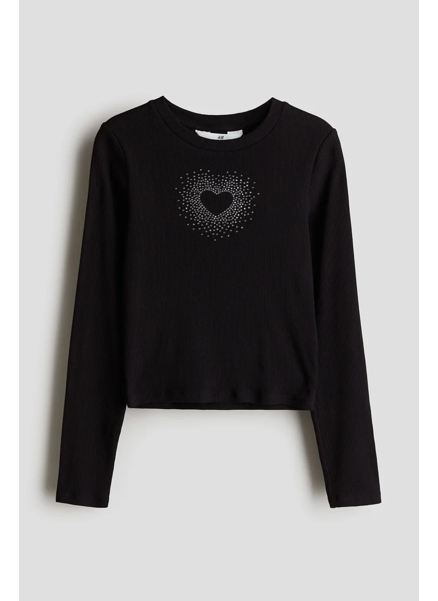اتش اند ام Ribbed Cotton Top