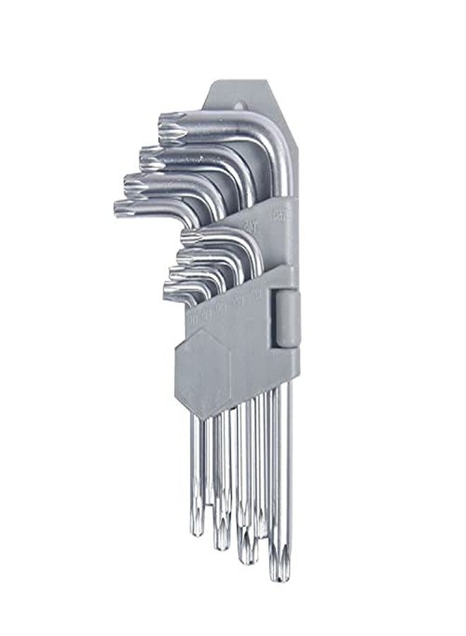 Mawson 9PCS Hex Key with Holes Set Hexagon Wrench Kit Star Head Carbon Steel T10-T50 Allen Socket Torque Spanner Reinforced Hand Tools - Image 1