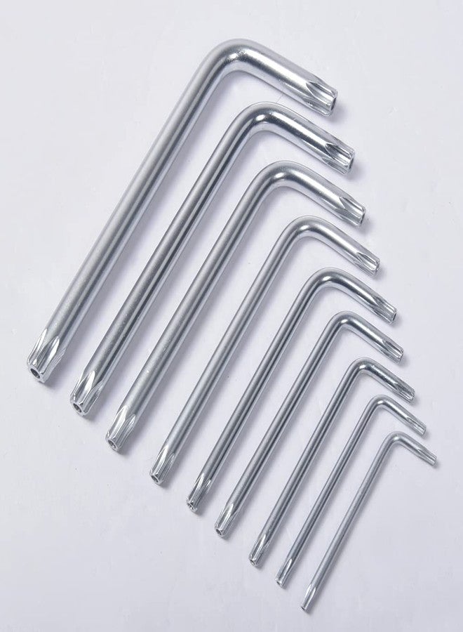Mawson 9PCS Hex Key with Holes Set Hexagon Wrench Kit Star Head Carbon Steel T10-T50 Allen Socket Torque Spanner Reinforced Hand Tools - Image 2