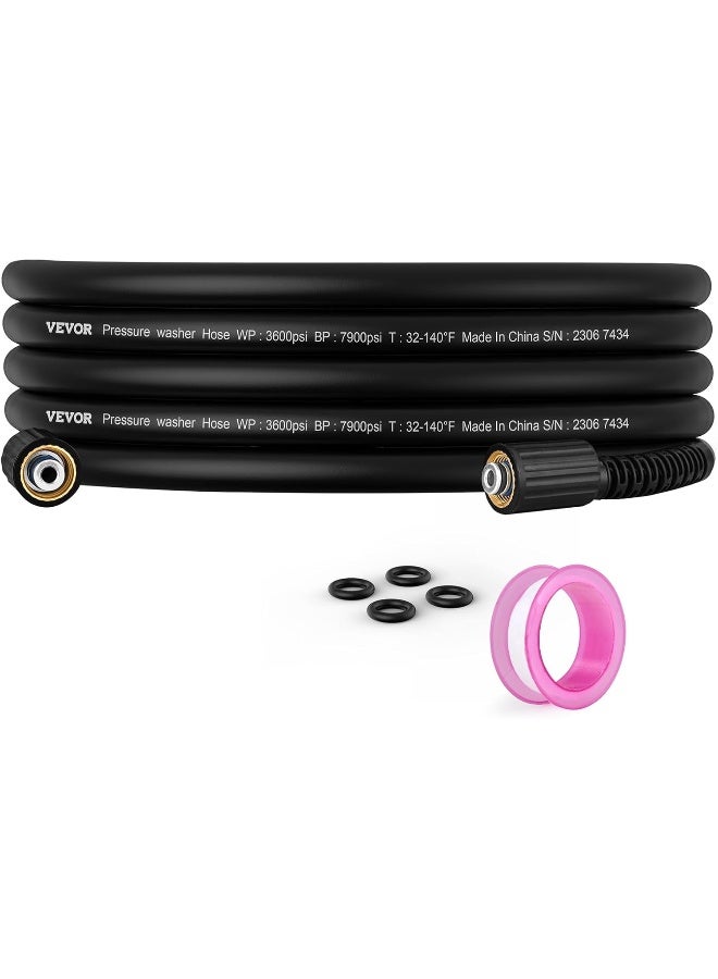 VEVOR VEVOR 1/4" PVC Hose-25ft-4 Set 7.6m, 6.35mm Kink Free M22-14mm Brass Thread Brand Pressure  - Image 1
