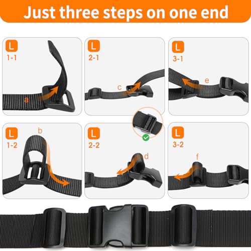 BEYOURD 2" Heavy-Duty Buckle & Straps Set: 6-Pack Side Release Plastic Buckles, 6 Yards of Thick Nylon Webbing, 12 Tri-Glide Slide Clips, No Sewing Required (2" Combo Set) - Image 3
