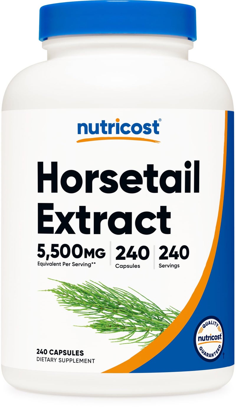 Nutricost Horsetail Extract 5,500mg Equivalent from 550mg of 10:1 Extract Per Serving, 240 Capsules for 240 Servings Per Bottle - GMO Free and Gluten Free, Vegan - Image 1