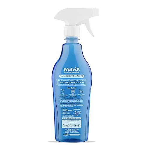 Walvia Tap & Shower Cleaner - Organic Effective Tap Cleaner for Hard Water Stains Removal for Bathroom, Kitchen Faucets, Showers & Metallic Surfaces, Hard Water Stain & Tough Scale Remover (500 ML) - Image 2