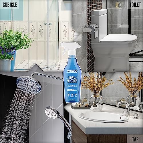 Walvia Tap & Shower Cleaner - Organic Effective Tap Cleaner for Hard Water Stains Removal for Bathroom, Kitchen Faucets, Showers & Metallic Surfaces, Hard Water Stain & Tough Scale Remover (500 ML) - Image 4