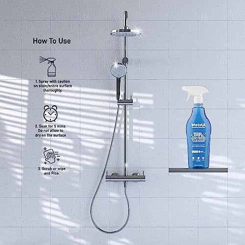 Walvia Tap & Shower Cleaner - Organic Effective Tap Cleaner for Hard Water Stains Removal for Bathroom, Kitchen Faucets, Showers & Metallic Surfaces, Hard Water Stain & Tough Scale Remover (500 ML) - Image 3