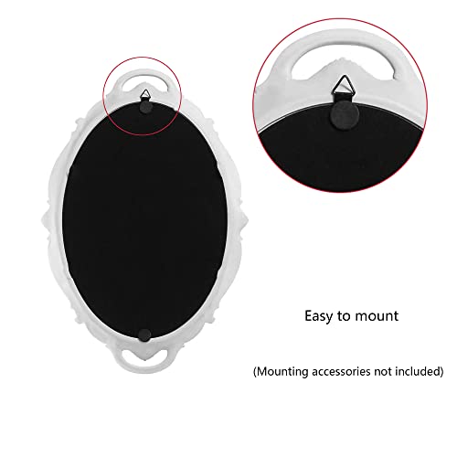 Tstarer Vintage Decorative White Framed Mirror, Small Oval Wall Hanging Mirror - 9.6" W x 14.3" L (White) - Image 5