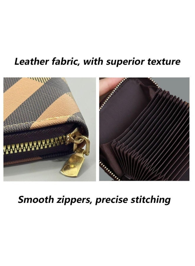 Women Zipper Card Coin Purse, Portable 11 Card Slots Large Capacity Pouch for Banknotes, Coins, Credit Cards Storage - Image 3