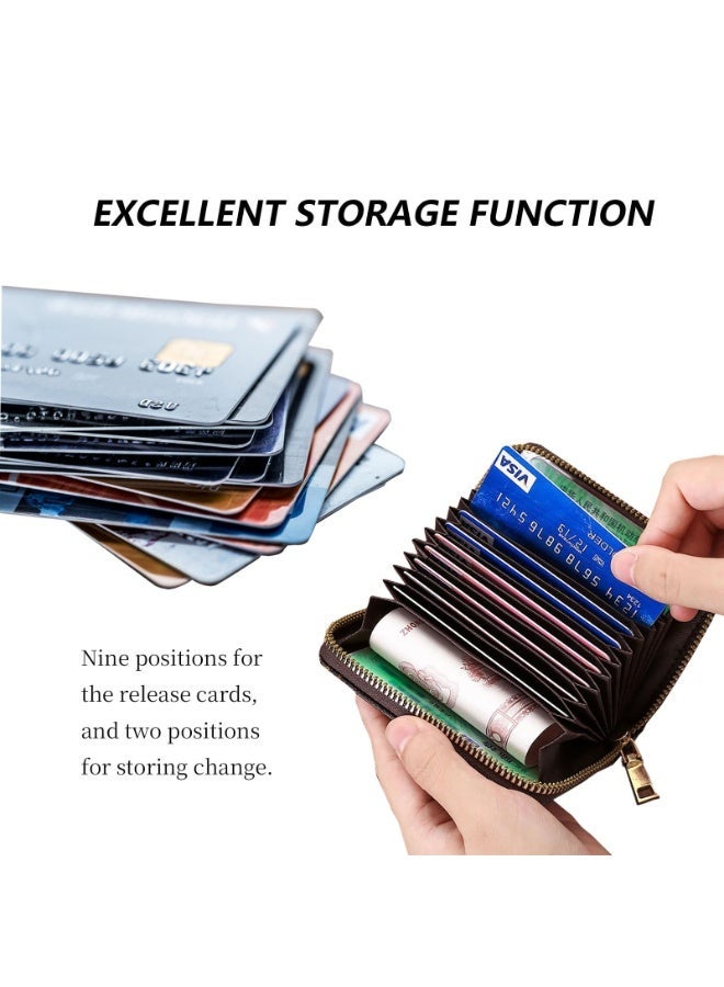 Women Zipper Card Coin Purse, Portable 11 Card Slots Large Capacity Pouch for Banknotes, Coins, Credit Cards Storage - Image 5
