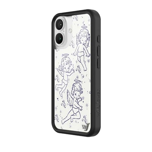 Wildflower Cases - Cherubs, Compatible with Apple iPhone 16 | Baby Angel Blue White Coquette Y2K Popular Aesthetic Cute Trendy - Protective Black Bumper, 4ft Drop Certified, Women Owned Small Business - Image 2