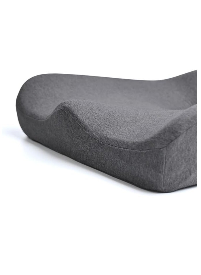 Plush Plush Memory Foam Seat Cushion, High Density Pillow for Office Chair, Strategic Rear Cutout Gives You Pain Relief by Pressure Reduction. Perfect for Hemorrhoids, Tailbone, Coccyx, Sciatica - Grey  - Image 4