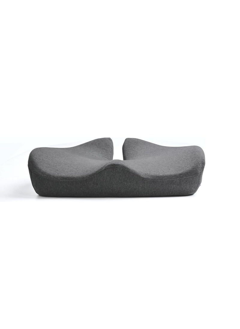 Plush Plush Memory Foam Seat Cushion, High Density Pillow for Office Chair, Strategic Rear Cutout Gives You Pain Relief by Pressure Reduction. Perfect for Hemorrhoids, Tailbone, Coccyx, Sciatica - Grey  - Image 3