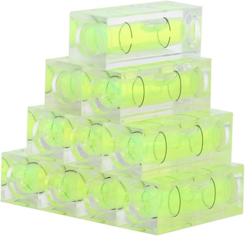 10Pcs Mini Bubble Level Tool With Green Vials For Wood Carving And Accurate Horizontal Measuring - Image 1