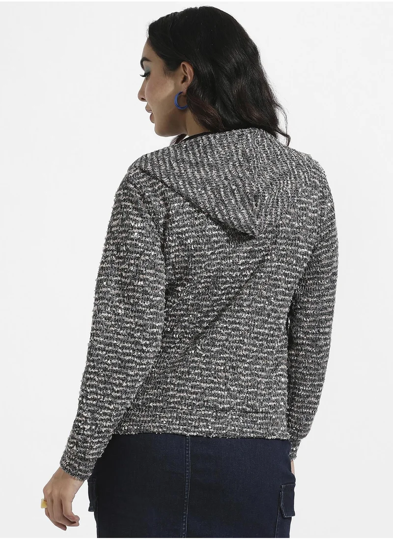 كامبوس سوترا Zip-Front Textured Hoodie