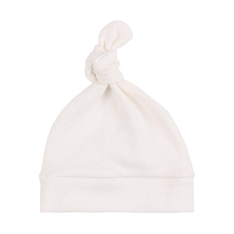 JANGANNSA White Cotton Newborn Knot Hat Infant Baby Beanie Hats for Boys Girls Newborn Hospital Cap Spring Summer Autumn WhiteS