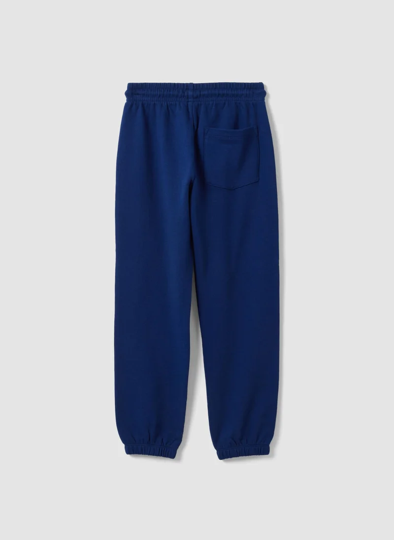 Ovs OVS Blue Regular-Fit Joggers In Pure Organic Cotton For Boys