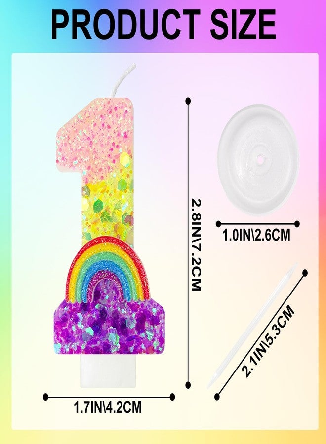 JonesLi 1rd Rainbow Birthday Number Candles Fun and Colorful Number Candles for Cakes Ideal for Cupcake Decorations Macaron Birthday Cake Decorations and Cartoon Themed Party Supplies (Rainbow, 1) - Image 2