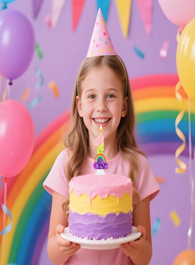 JonesLi 1rd Rainbow Birthday Number Candles Fun and Colorful Number Candles for Cakes Ideal for Cupcake Decorations Macaron Birthday Cake Decorations and Cartoon Themed Party Supplies (Rainbow, 1) - Image 5